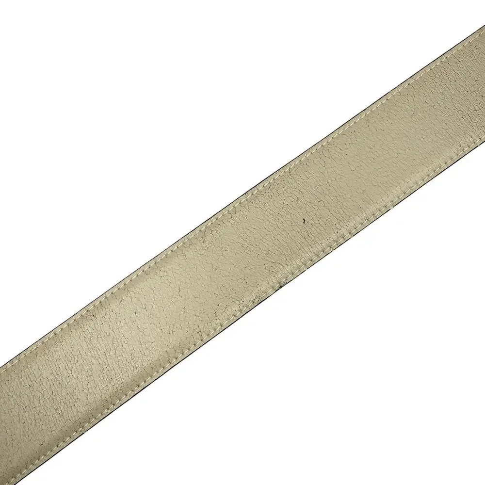 Vintage By Paloma Picasso Leather Belt Gold Triple X Hardware Cream Sz 75